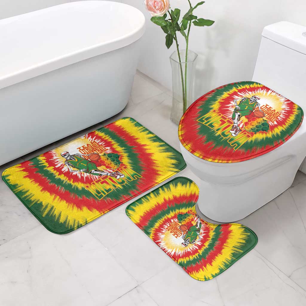 Lithuania Basketball Bathroom Set Champions Skeleton of The Baltic Tie Dye Style - Wonder Print Shop