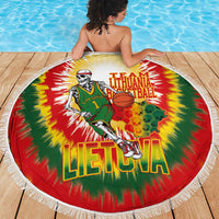 Lithuania Basketball Beach Blanket Champions Skeleton of The Baltic Tie Dye Style - Wonder Print Shop