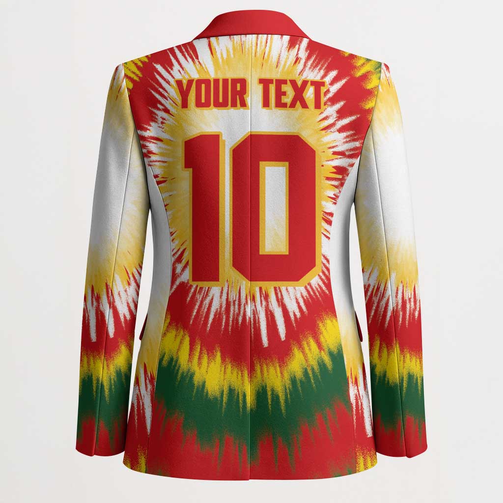 Custom Lithuania Basketball Blazer Champions Skeleton of The Baltic Tie Dye Style - Wonder Print Shop