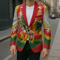 Custom Lithuania Basketball Blazer Champions Skeleton of The Baltic Tie Dye Style - Wonder Print Shop