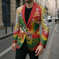 Custom Lithuania Basketball Blazer Champions Skeleton of The Baltic Tie Dye Style - Wonder Print Shop