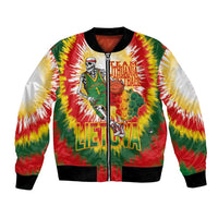 Custom Lithuania Basketball Bomber Jacket Champions Skeleton of The Baltic Tie Dye Style - Wonder Print Shop