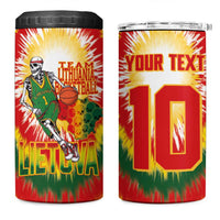 Custom Lithuania Basketball 4 in 1 Can Cooler Tumbler Champions Skeleton of The Baltic Tie Dye Style - Wonder Print Shop