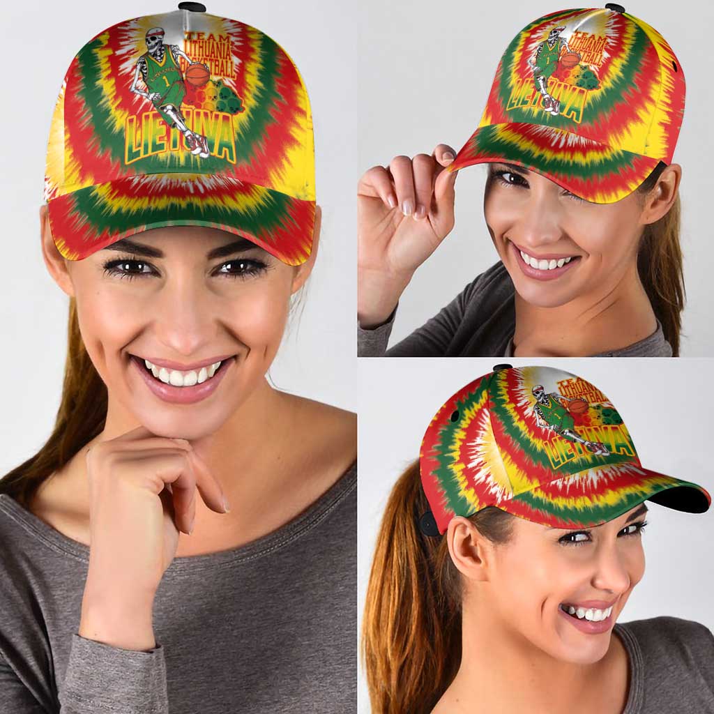Lithuania Basketball Classic Cap Champions Skeleton of The Baltic Tie Dye Style - Wonder Print Shop
