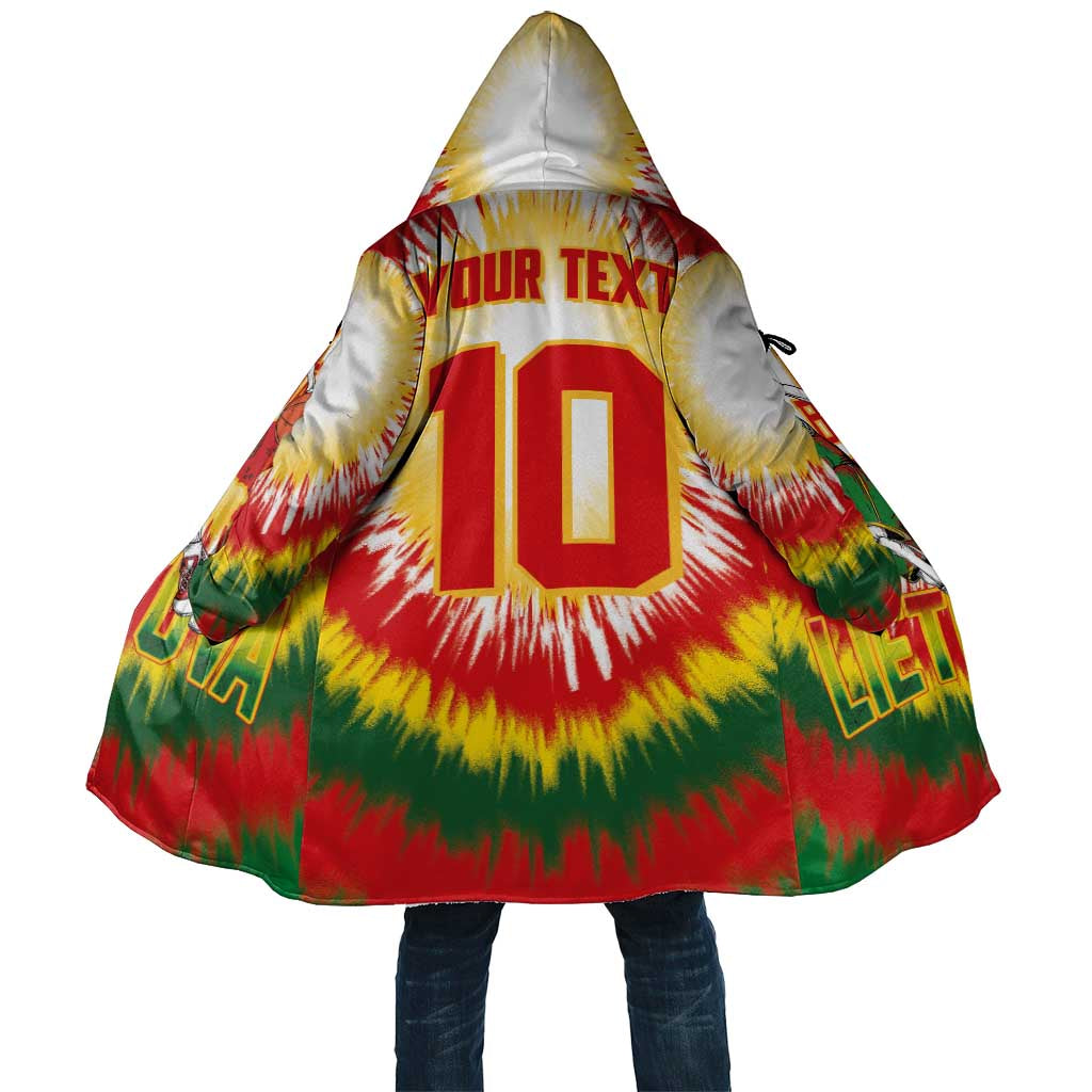 Custom Lithuania Basketball Cloak Champions Skeleton of The Baltic Tie Dye Style - Wonder Print Shop