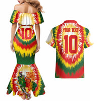 Custom Lithuania Basketball Couples Matching Mermaid Dress and Hawaiian Shirt Champions Skeleton of The Baltic Tie Dye Style - Wonder Print Shop