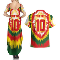 Custom Lithuania Basketball Couples Matching Summer Maxi Dress and Hawaiian Shirt Champions Skeleton of The Baltic Tie Dye Style - Wonder Print Shop