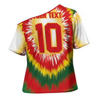 Custom Lithuania Basketball Cross Shoulder Shirt Champions Skeleton of The Baltic Tie Dye Style - Wonder Print Shop