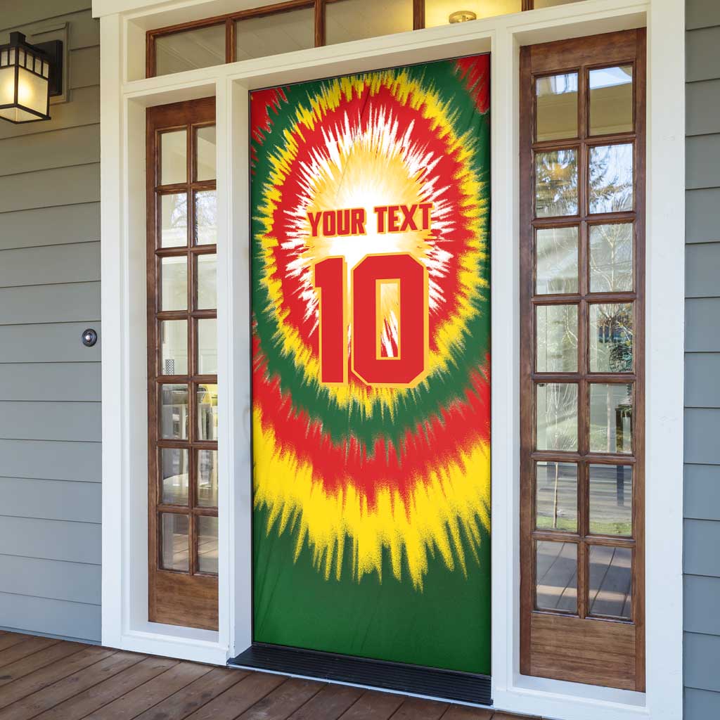 Lithuania Basketball Door Cover Champions Skeleton of The Baltic Tie Dye Style - Wonder Print Shop