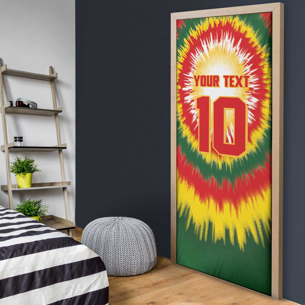 Lithuania Basketball Door Cover Champions Skeleton of The Baltic Tie Dye Style - Wonder Print Shop