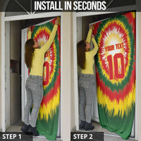 Lithuania Basketball Door Cover Champions Skeleton of The Baltic Tie Dye Style - Wonder Print Shop