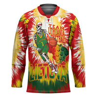 Custom Lithuania Basketball Hockey Jersey Champions Skeleton of The Baltic Tie Dye Style - Wonder Print Shop