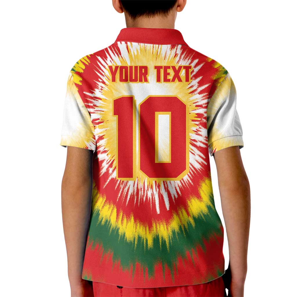 Custom Lithuania Basketball Kid Polo Shirt Champions Skeleton of The Baltic Tie Dye Style - Wonder Print Shop