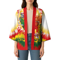 Custom Lithuania Basketball Kimono Champions Skeleton of The Baltic Tie Dye Style - Wonder Print Shop