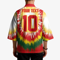 Custom Lithuania Basketball Kimono Champions Skeleton of The Baltic Tie Dye Style - Wonder Print Shop