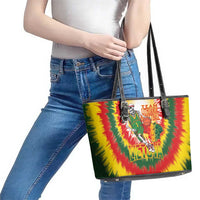 Lithuania Basketball Leather Tote Bag Champions Skeleton of The Baltic Tie Dye Style - Wonder Print Shop