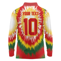 Custom Lithuania Basketball Long Sleeve Polo Shirt Champions Skeleton of The Baltic Tie Dye Style - Wonder Print Shop