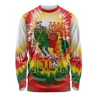 Custom Lithuania Basketball Long Sleeve Shirt Champions Skeleton of The Baltic Tie Dye Style - Wonder Print Shop