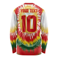 Custom Lithuania Basketball Long Sleeve Shirt Champions Skeleton of The Baltic Tie Dye Style - Wonder Print Shop