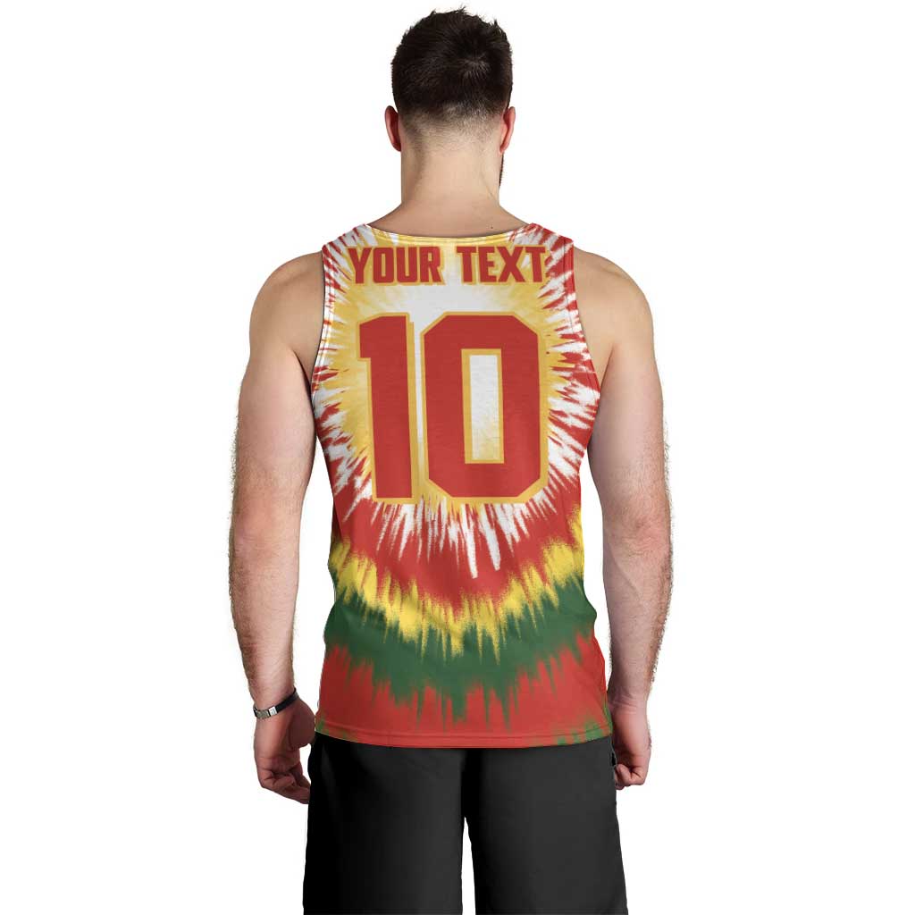 Custom Lithuania Basketball Men Tank Top Champions Skeleton of The Baltic Tie Dye Style - Wonder Print Shop