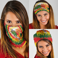 Lithuania Basketball Neck Gaiter Champions Skeleton of The Baltic Tie Dye Style LT03