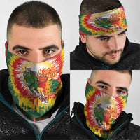 Lithuania Basketball Neck Gaiter Champions Skeleton of The Baltic Tie Dye Style LT03