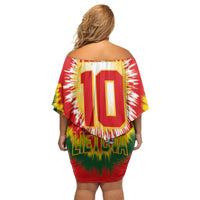 Custom Lithuania Basketball Off Shoulder Short Dress Champions Skeleton of The Baltic Tie Dye Style - Wonder Print Shop