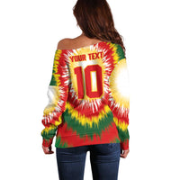Custom Lithuania Basketball Off Shoulder Sweater Champions Skeleton of The Baltic Tie Dye Style - Wonder Print Shop
