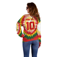 Custom Lithuania Basketball Off Shoulder Sweater Champions Skeleton of The Baltic Tie Dye Style - Wonder Print Shop