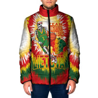 Custom Lithuania Basketball Padded Jacket Champions Skeleton of The Baltic Tie Dye Style - Wonder Print Shop