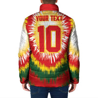 Custom Lithuania Basketball Padded Jacket Champions Skeleton of The Baltic Tie Dye Style - Wonder Print Shop