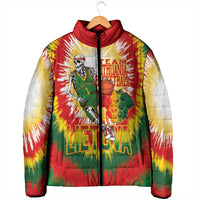 Custom Lithuania Basketball Padded Jacket Champions Skeleton of The Baltic Tie Dye Style - Wonder Print Shop