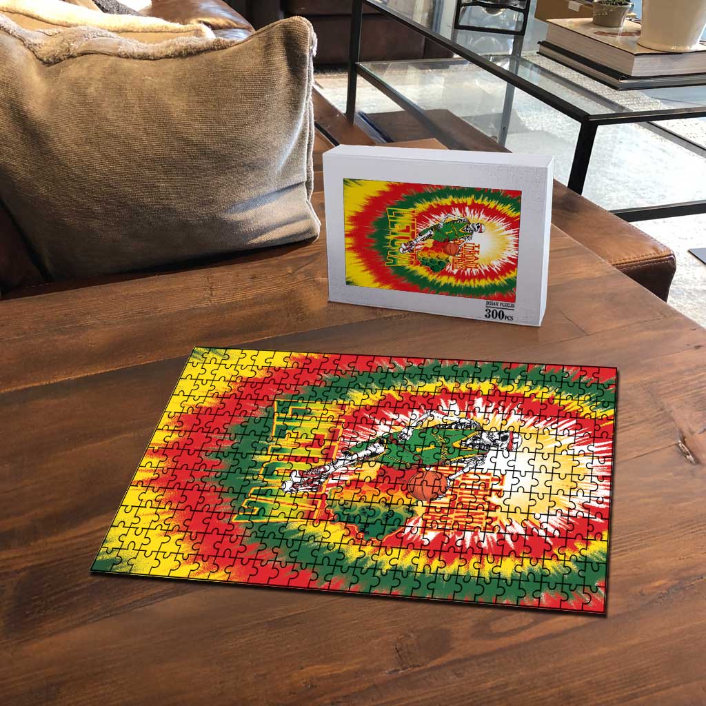 Lithuania Basketball Puzzle Champions Skeleton of The Baltic Tie Dye Style - Wonder Print Shop