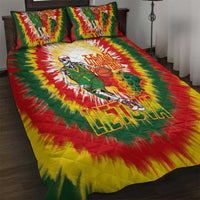 Lithuania Basketball Quilt Bed Set Champions Skeleton of The Baltic Tie Dye Style - Wonder Print Shop