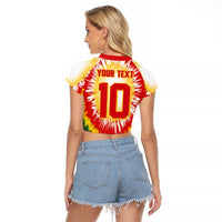 Custom Lithuania Basketball Raglan Cropped T Shirt Champions Skeleton of The Baltic Tie Dye Style - Wonder Print Shop