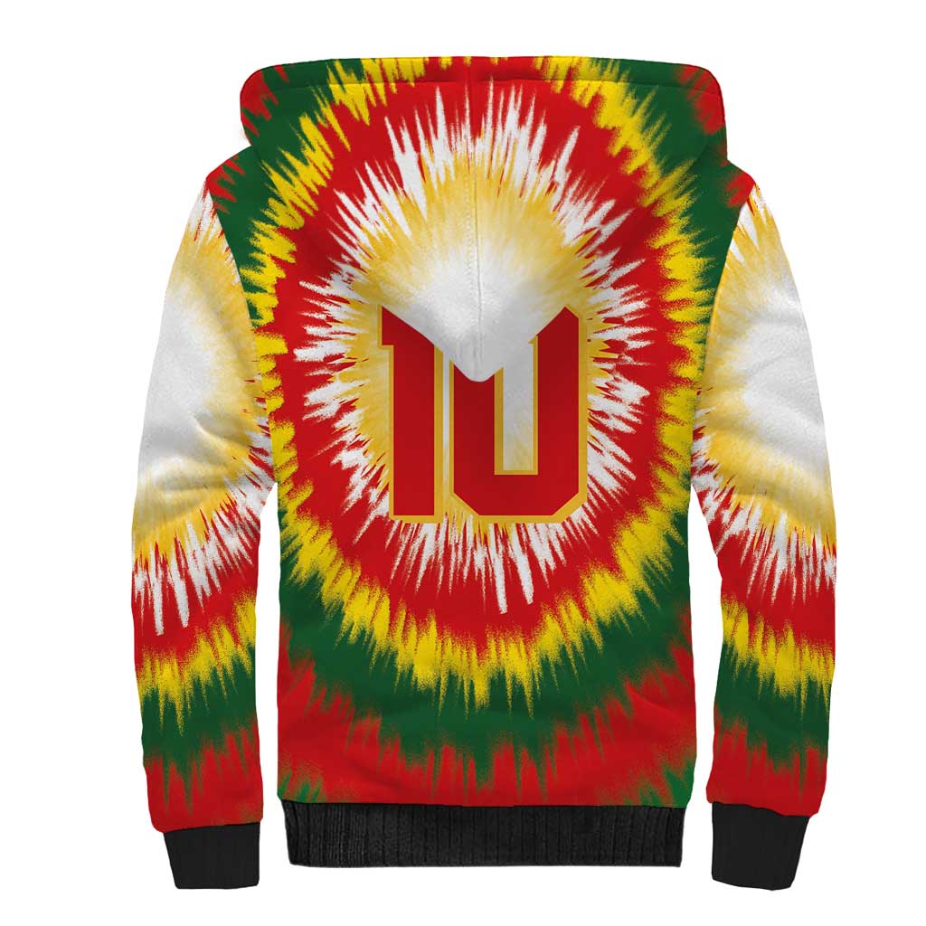 Custom Lithuania Basketball Sherpa Hoodie Champions Skeleton of The Baltic Tie Dye Style - Wonder Print Shop