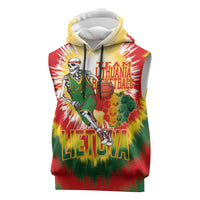 Custom Lithuania Basketball Sleeveless Hoodie Champions Skeleton of The Baltic Tie Dye Style - Wonder Print Shop
