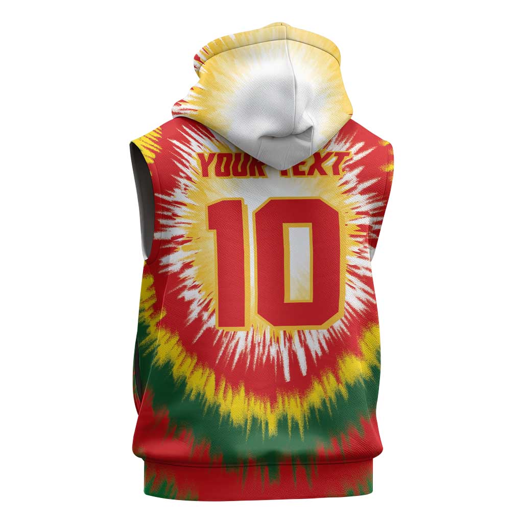 Custom Lithuania Basketball Sleeveless Hoodie Champions Skeleton of The Baltic Tie Dye Style - Wonder Print Shop