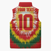 Custom Lithuania Basketball Sleeveless Puffer Jacket Champions Skeleton of The Baltic Tie Dye Style - Wonder Print Shop