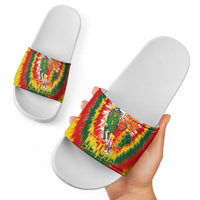 Lithuania Basketball Slide Sandals Champions Skeleton of The Baltic Tie Dye Style - Wonder Print Shop