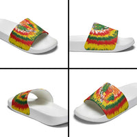 Lithuania Basketball Slide Sandals Champions Skeleton of The Baltic Tie Dye Style - Wonder Print Shop