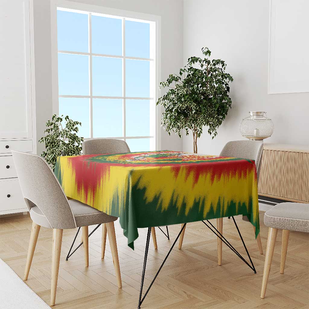 Lithuania Basketball Tablecloth Champions Skeleton of The Baltic Tie Dye Style - Wonder Print Shop
