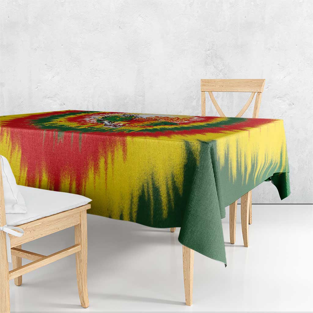 Lithuania Basketball Tablecloth Champions Skeleton of The Baltic Tie Dye Style - Wonder Print Shop