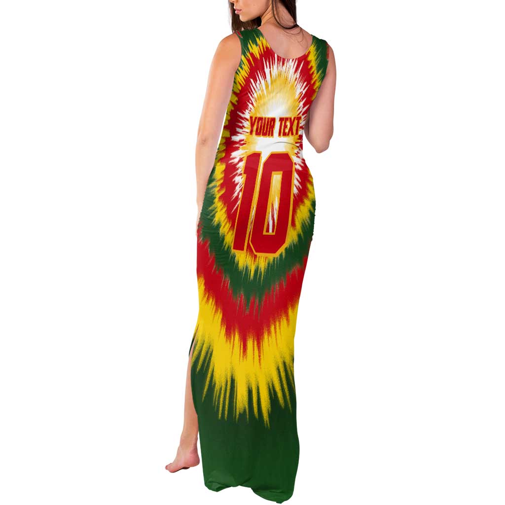 Custom Lithuania Basketball Tank Maxi Dress Champions Skeleton of The Baltic Tie Dye Style - Wonder Print Shop