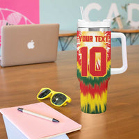 Custom Lithuania Basketball Tumbler With Handle Champions Skeleton of The Baltic Tie Dye Style - Wonder Print Shop