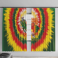 Lithuania Basketball Window Curtain Champions Skeleton of The Baltic Tie Dye Style - Wonder Print Shop