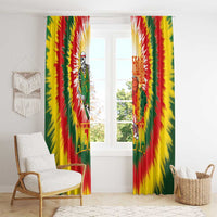 Lithuania Basketball Window Curtain Champions Skeleton of The Baltic Tie Dye Style - Wonder Print Shop