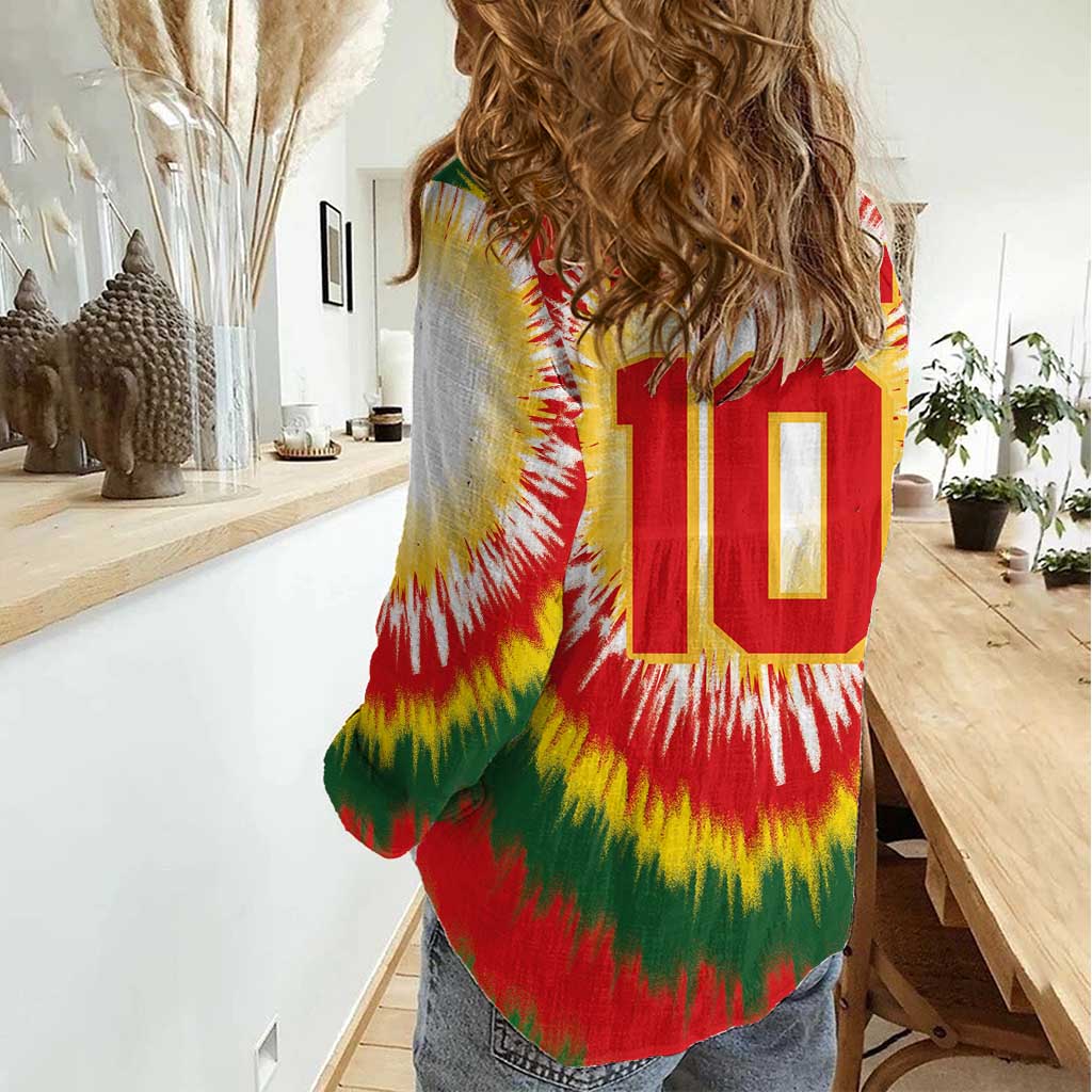 Custom Lithuania Basketball Women Casual Shirt Champions Skeleton of The Baltic Tie Dye Style - Wonder Print Shop