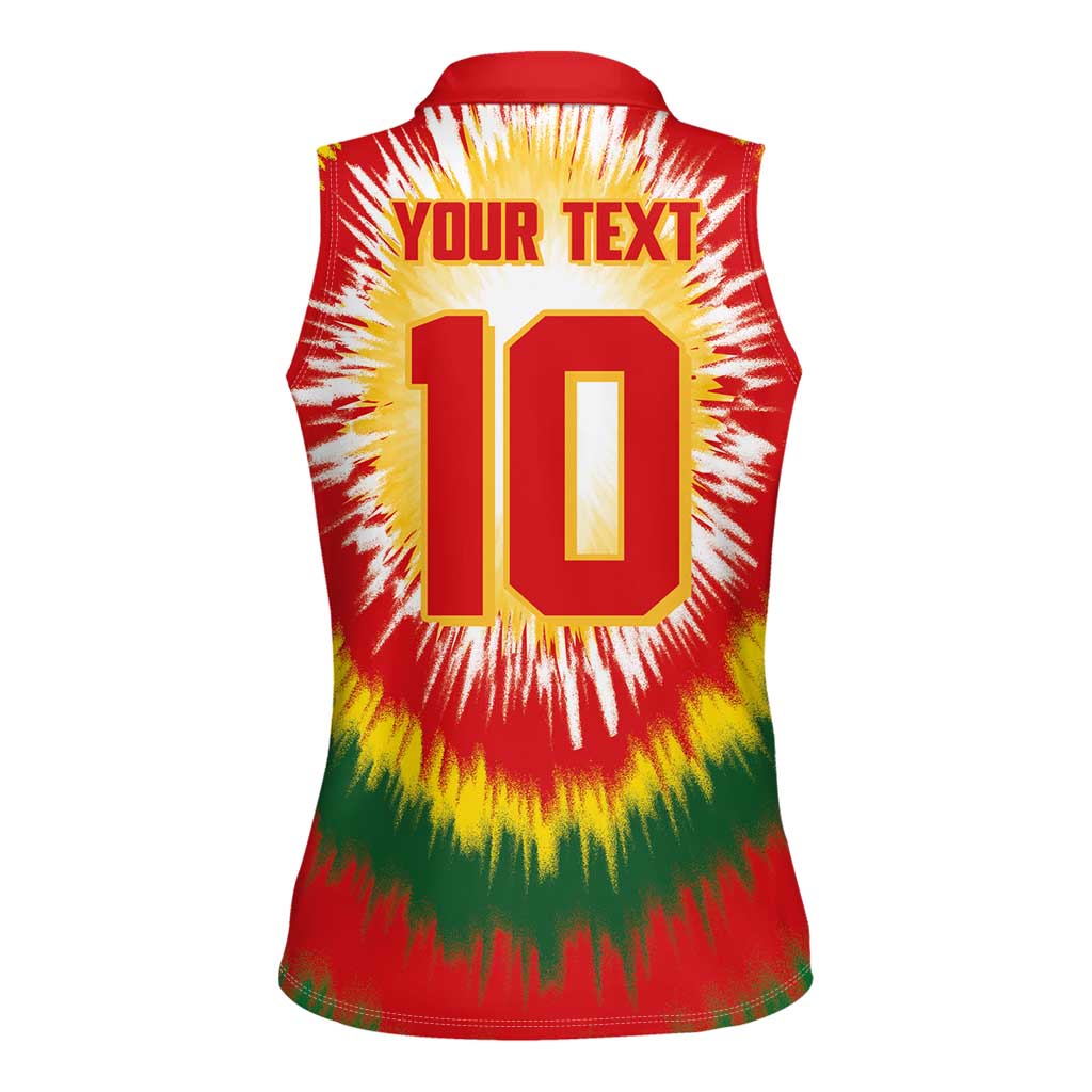 Custom Lithuania Basketball Women Sleeveless Polo Shirt Champions Skeleton of The Baltic Tie Dye Style - Wonder Print Shop