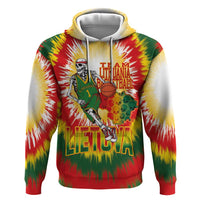 Custom Lithuania Basketball Zip Hoodie Champions Skeleton of The Baltic Tie Dye Style - Wonder Print Shop